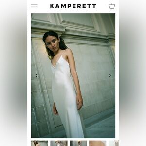 Kamperett Caroline Slip Dress maxi 100% silk bias cut wedding dress in small